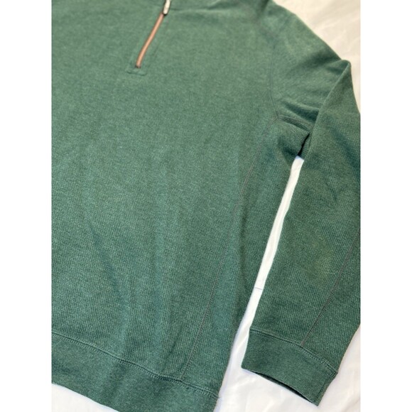 Tommy Bahama Flipshore 1/4 Zip Reversible Sweatshirt Green & Gray Mens Large - Picture 2 of 11